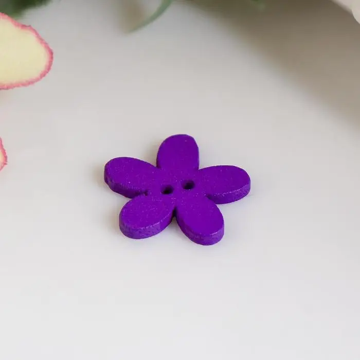 Набор пуговиц декоративных дерево Набор пуговиц декоративных дерево "Яркие цветочки" (набор 30 шт) МИКС 1,5х1,5 см