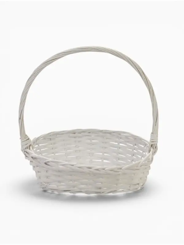 Корзина плетёная для хранения Osier, лоза, с ручкой, белая, набор 3 шт., Greengo