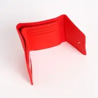 Кошелёк женский на кнопке 11.5&times;0.5&times;9 см, однотонный, алый