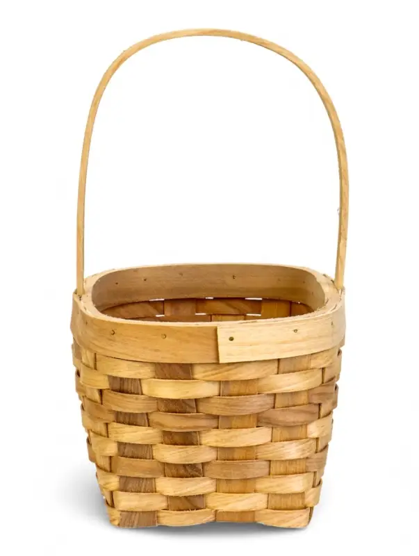Корзина плетеная 22 х 15,5 х 12 см ручка h=13 см секвойя Корзина плетеная 22 х 15,5 х 12 см ручка h=13 см секвойя