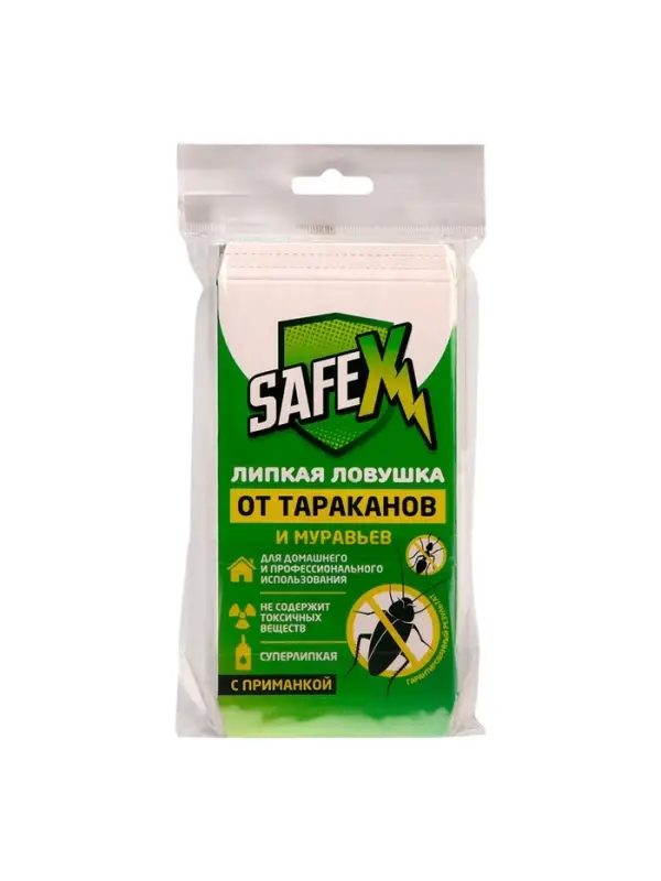 Ловушка-домик клеевая с приманкой, от тараканов и муравьев SAFEX, 5 шт.