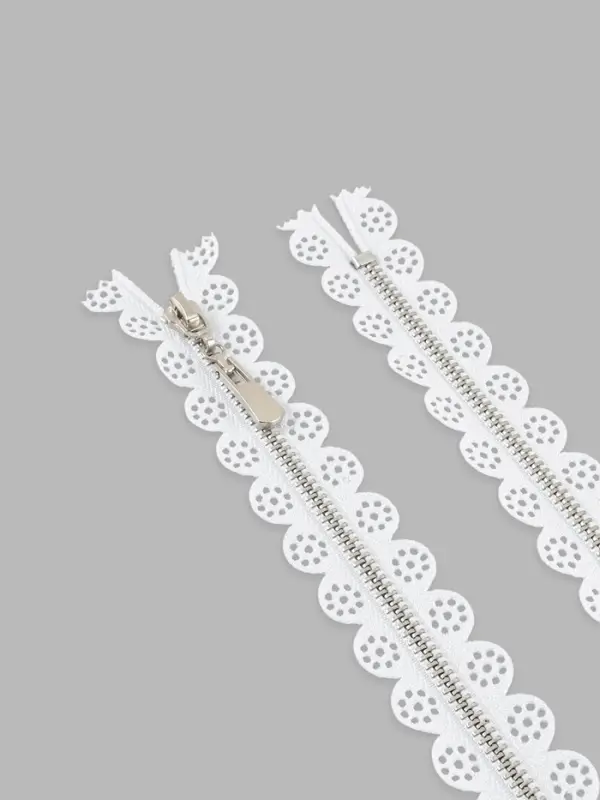 Молния металлическая, №3, неразъёмная, замок автомат, 60 см, белая