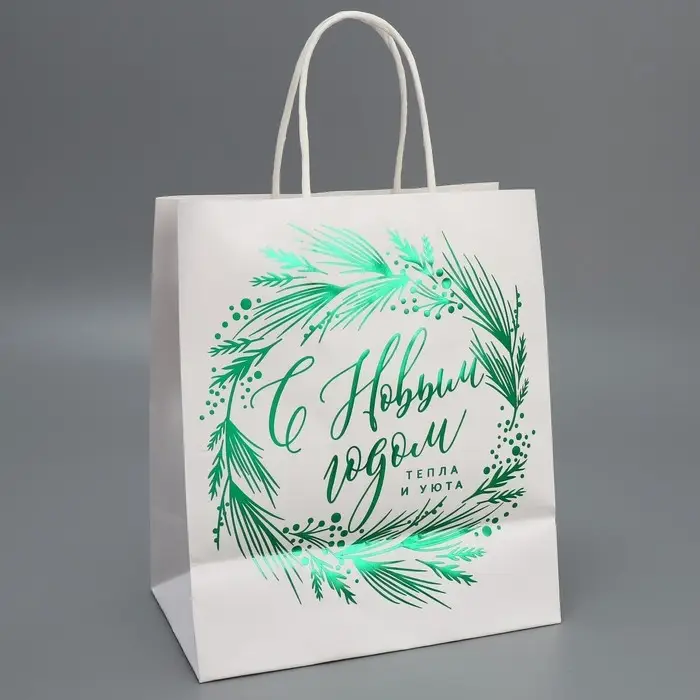 Пакет подарочный новогодний крафтовый «Тепла и уюта», 22 х 25 х 12 см Пакет подарочный новогодний крафтовый «Тепла и уюта», 22 х 25 х 12 см