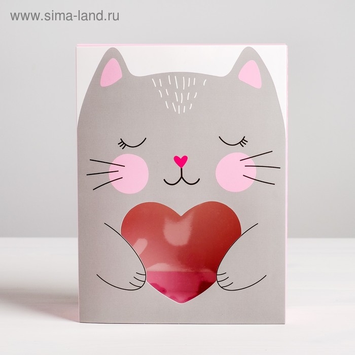 Коробка кондитерская, упаковка, «Котик», 20 х 15 х 5 см Коробка кондитерская, упаковка, «Котик», 20 х 15 х 5 см