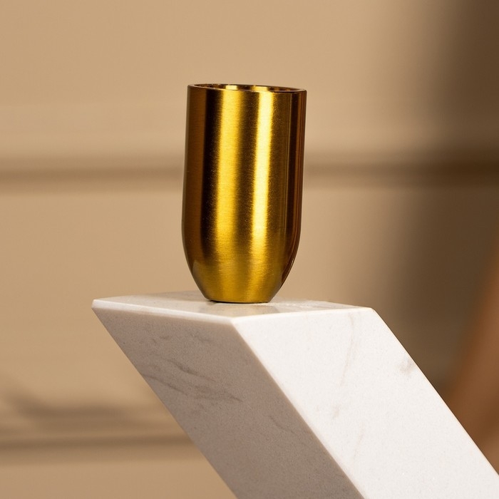 Подсвечник латунь, мрамор «Грани» 22 х 20 х 5 см