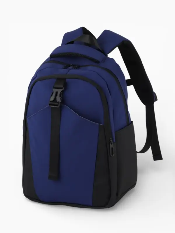 Рюкзак, 27*13*38,5 см, 2 отд 3н/карм, Комби, Водонепрон. дно, синий/черн