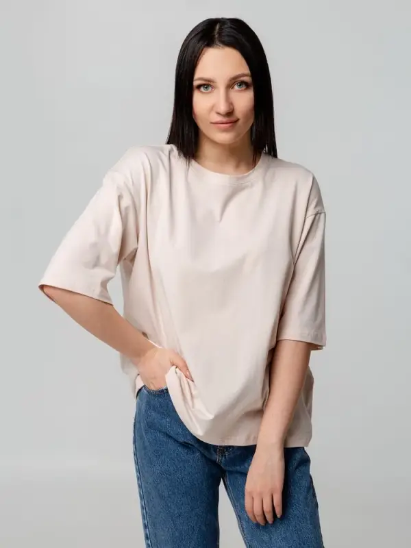 Футболка унисекс оверсайз Street Vibes, бежевая, размер XS/S Футболка унисекс оверсайз Street Vibes, бежевая, размер XS/S