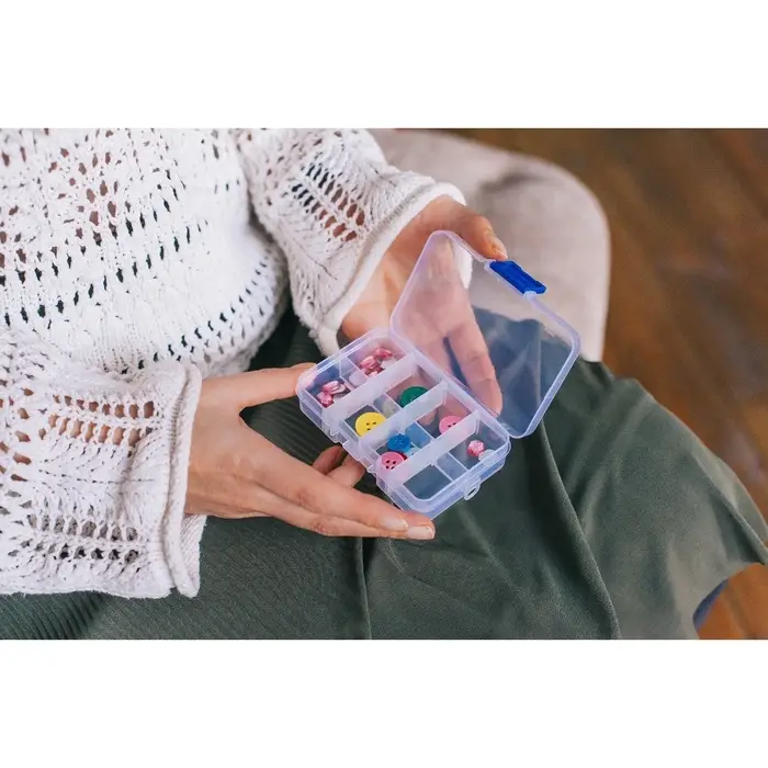 Органайзер для хранения мелочей, 8 ячеек, 10.5×6.7×2.2 см, прозрачный