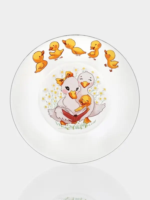 Набор детской посуды &laquo;Утята&raquo;, 3 предмета: кружка, салатник, тарелка, стекло, прозрачный