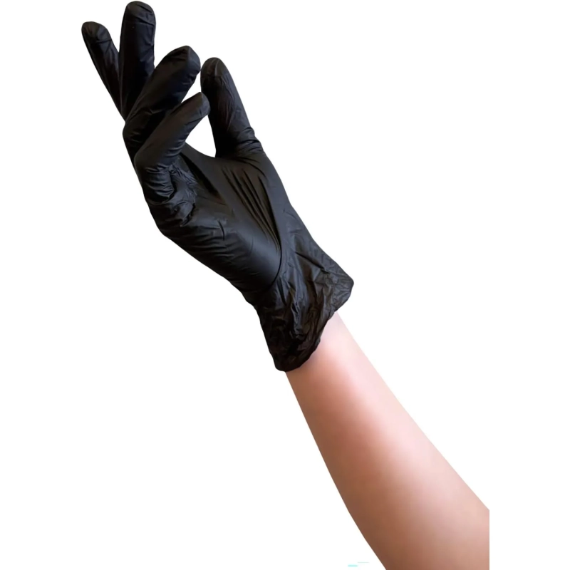 Перчатки виниловые одноразовые, н/о, черн. MediOk (S), 50п/уп 4гр.,ПС