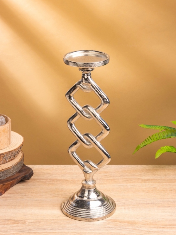 Подсвечник  Подсвечник "Чейн" 11,5х11,5х33 см, алюминий