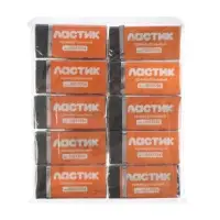 Ластики 10 штук, прямоугольные, в бумажном держателе, чёрные