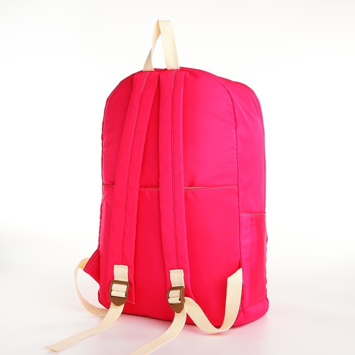 Рюкзак школьный из текстиля на молнии, 2 кармана, цвет малиновый Рюкзак школьный из текстиля на молнии, 2 кармана, цвет малиновый