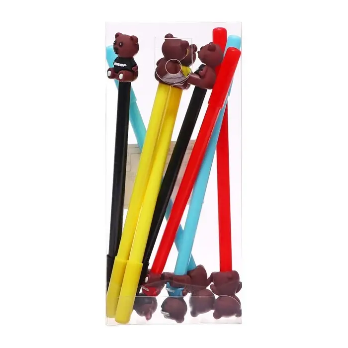 Ручка - прикол гелевая «Стильный медведь», синий стержень, МИКС