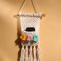 Кармашек текстильный, подвесной, 22&times;50 см, белый