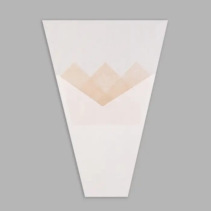 Пакет конус для цветов, крафт+ пленка, 30+11&times;42 см&plusmn;1 см, белая