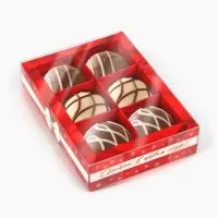 Коробка под 6 конфет с ячейками &laquo;Новогодний бант&raquo;, 10&times;14.5&times;3 см