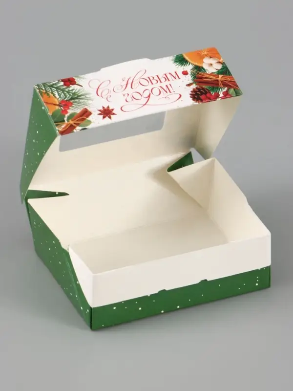 Коробка подарочная новогодняя, складная 10&times;8&times;3.5 см &laquo;Мандарины&raquo;