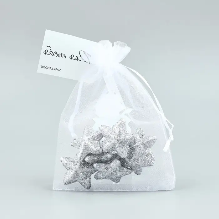 Мешочек подарочный из фатина с термонаклейкой «Роза», 11 х 16 см +/- 1.5 см