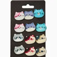 Брошь &laquo;Мордочка котёнка&raquo;, МИКС в серебре