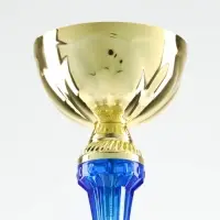 Кубок 132B, наградная фигура, золото, подставка камень, 24&times;8&times;7 см