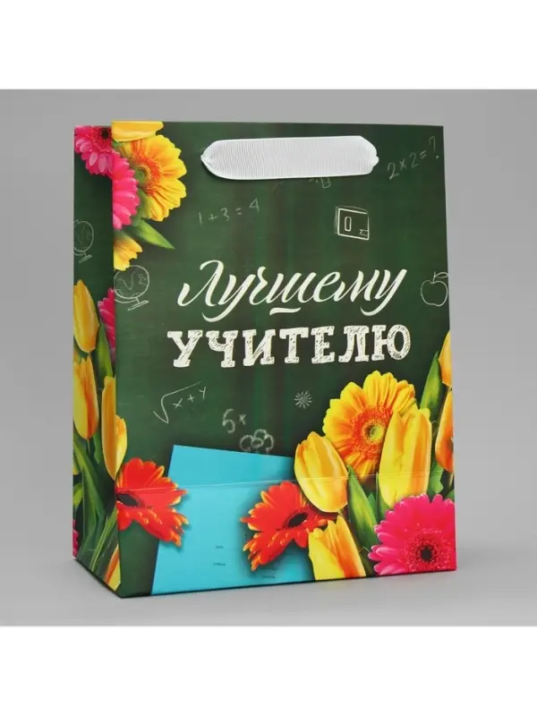 Пакет подарочный ламинированный, упаковка, «Лучшему Учителю», MS 18 х 23 х 10 см Пакет подарочный ламинированный, упаковка, «Лучшему Учителю», MS 18 х 23 х 10 см