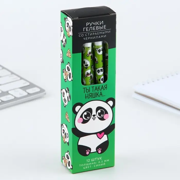 Ручка пиши стирай синяя паста 0,5 мм с колпачком «Панда» Ручка пиши стирай синяя паста 0,5 мм с колпачком «Панда»