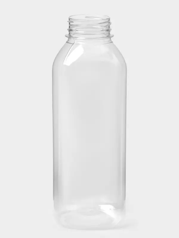 Бутылка ПЭТ 500 мл, горло 0,38 см, квадратная, цвет прозрачный
