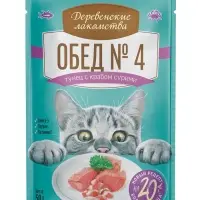Влажный корм для кошек &laquo;Деревенские Лакомства&raquo;, тунец с крабом сурими, пауч, 50 г