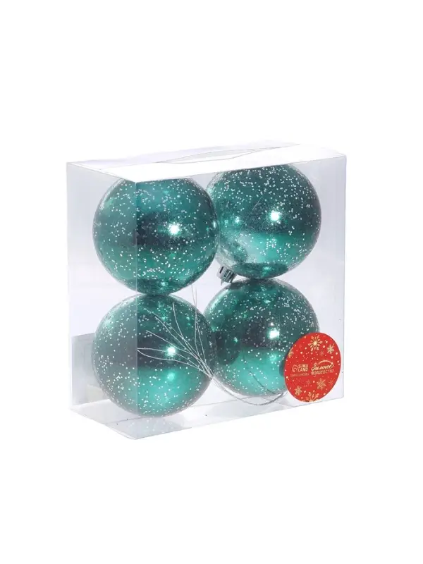 Ёлочные игрушки &laquo;Джейн космос&raquo;, шары новогодние, d=8 см, 4 шт., изумрудный