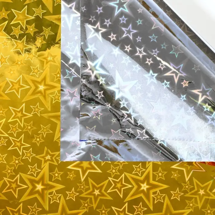 Бумага голографическая «Звездопад», ярко-жёлтая, 70×100 см Бумага голографическая «Звездопад», ярко-жёлтая, 70×100 см