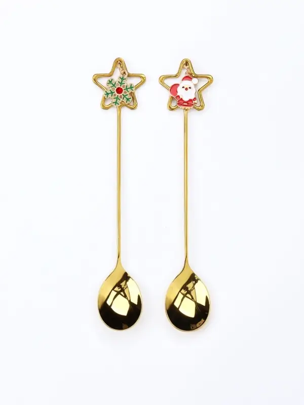 Ложки с подвесами &laquo;Счастья в Новом году!&raquo;, подарочный набор 2 шт., 15.8&times;2.5 см