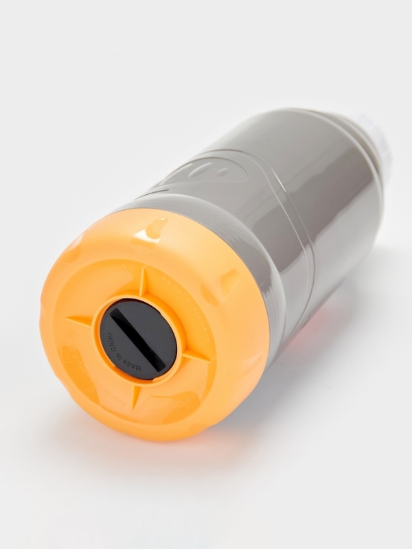 Термос 1 л, со стеклянной колбой, 11х31см, оранжевый