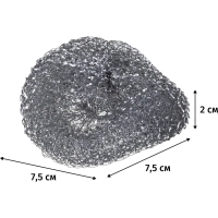 Губка-мочалка металлическая средняя D=7,5 см. вес=14гр. 3шт./уп. PACLAN