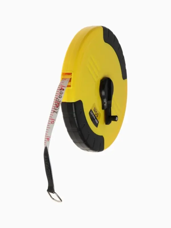 Рулетка геодезическая ТУНДРА, ПВХ лента, закрытый корпус, 50 м &times; 15 мм