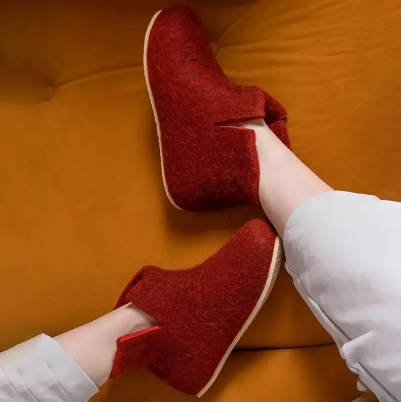 Домашние валенки Wild, красно-коричневые (терракот), размер 42