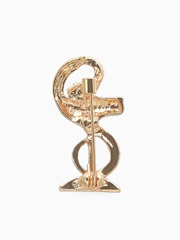 Брошь &laquo;Змея в геральдике&raquo;, извивающаяся, зелёная в золоте