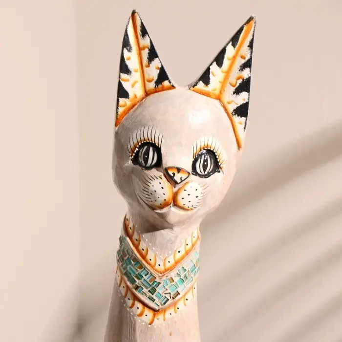 Сувенир дерево "Кошка в ошейнике с сердечком" 80 см