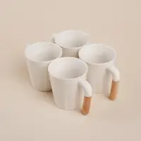 Набор кружек SL Home &laquo;Тренто&raquo;, 250 мл, 4 шт., фарфор, белый