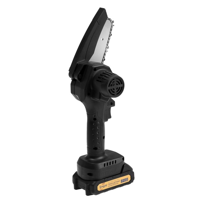 Пила цепная аккумуляторная ТУНДРА, 24 В, 1.2 Ач, Li-ion, 4 Пила цепная аккумуляторная ТУНДРА, 24 В, 1.2 Ач, Li-ion, 4", шаг 1/4", 28 звеньев