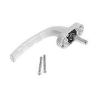 Ручка для окон ПВХ ТУНДРА, алюминий и пластик, 32 мм, цвет белый, набор 2 шт