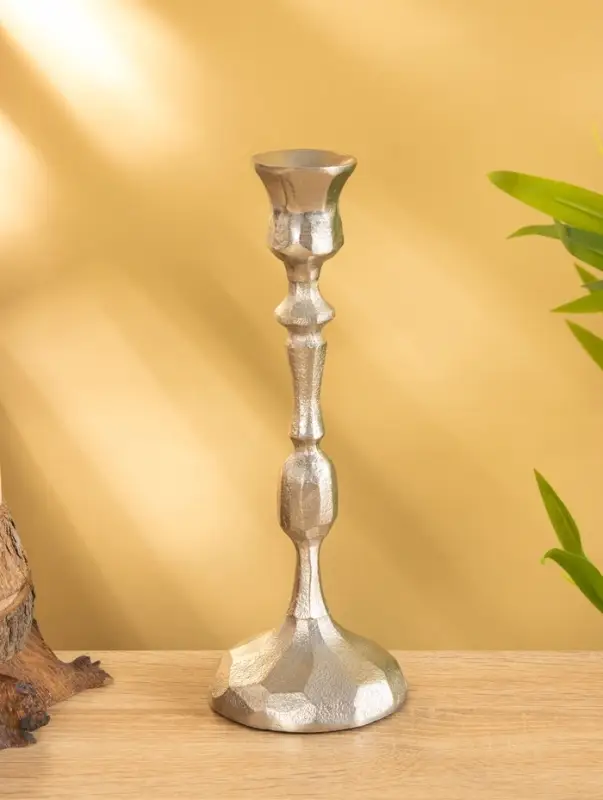 Подсвечник  Подсвечник "Грани" алюминий 25 см, цв. серебро