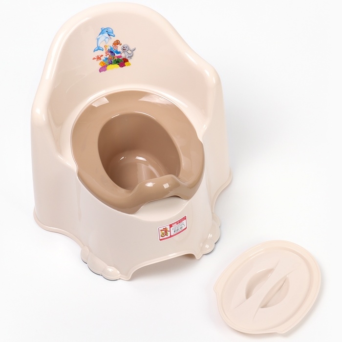 Горшок детский антискользящий «Комфорт» с крышкой, съёмная чаша, цвет кремовый Горшок детский антискользящий «Комфорт» с крышкой, съёмная чаша, цвет кремовый