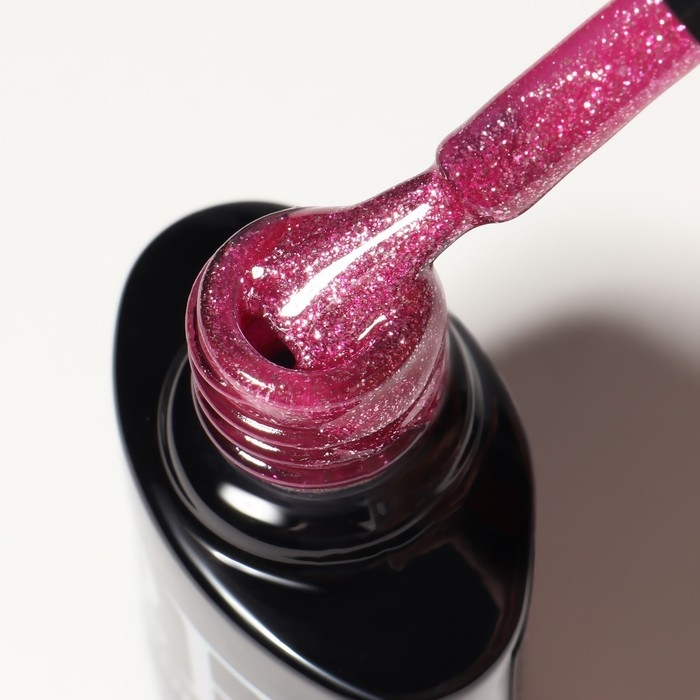 Гель лак для ногтей, «CHROME», шиммерный, 3-х фазный, 8мл, LED/UV, цвет ярко-розовый (017)