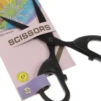 Ножницы канцелярские 14см, черные, длина лезвия 8,7см