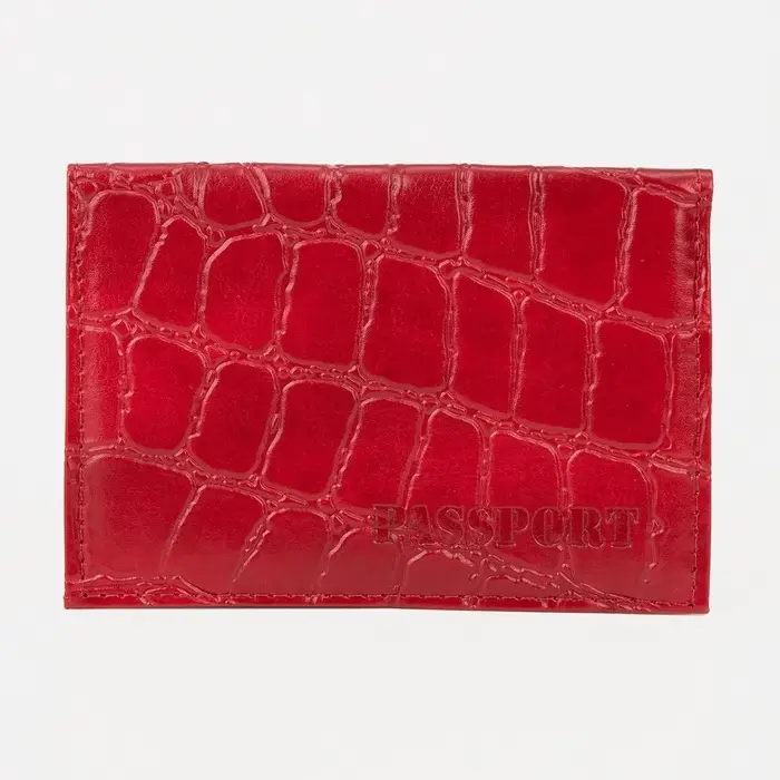 Обложка для паспорта, тиснение, красная