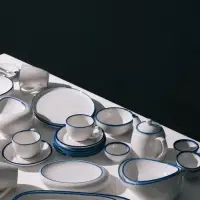 Салатник Magistro Blue Lagoon, 350 мл, 19.2&times;14.9&times;7.9, фарфор, белый