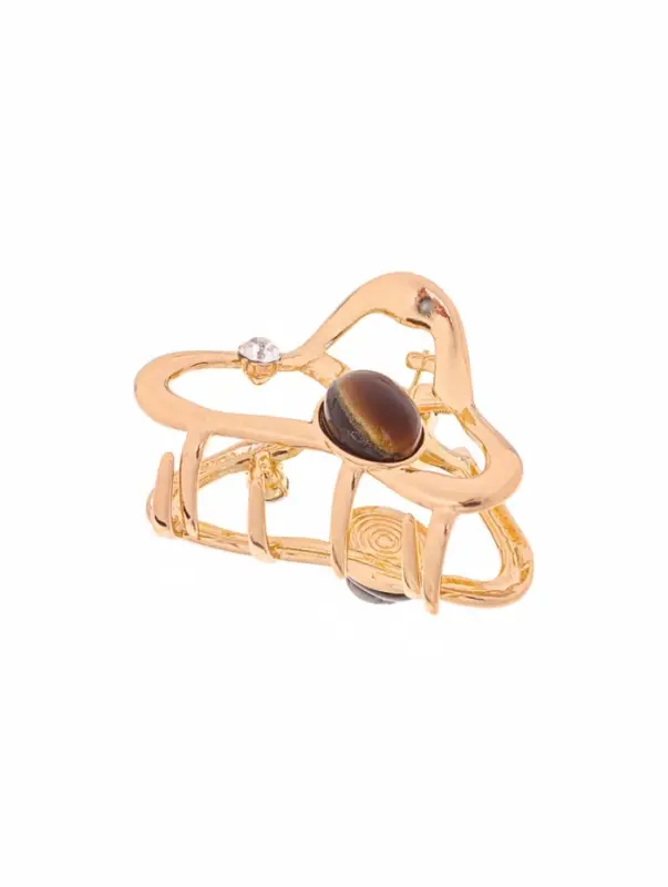 Крабик для волос &laquo;Эдисон&raquo;, изгиб, 4.5 см, золотистый