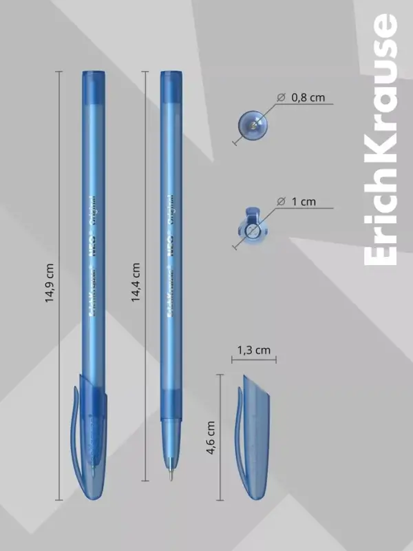 Ручка шариковая ErichKrause Neo Original, узел 0.7 мм, синяя, на масляной основе