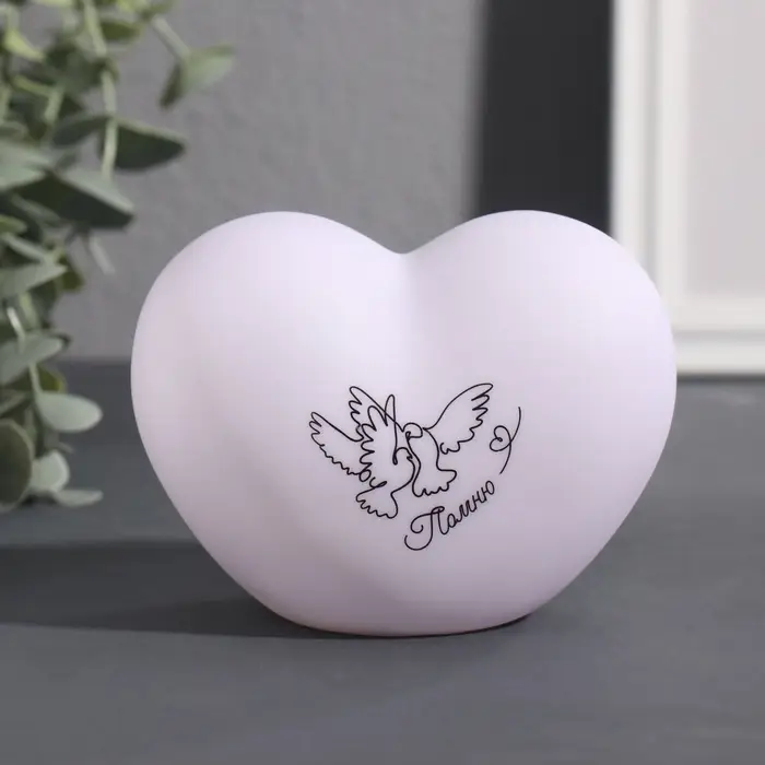 Фигурка световая RISALUX &laquo;Сердце. Голуби&raquo;, LED-ночник, 3хLR44, 8&times;11&times;7 см